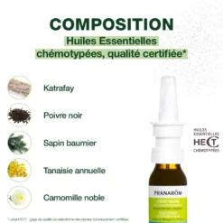 Pranarom - spray nasal décongestionnant pour rhinite allergique