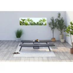 Prato lot de 2 transats et une table d'appoint noir
