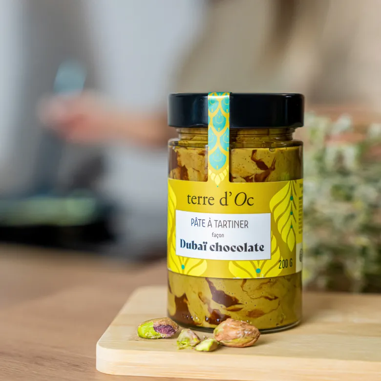 Pâte à tartiner chocolat Dubaï 200 g terre d'Oc