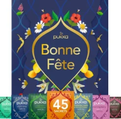 Pukka coffret - cadeau bonne fête, coffret thé 100% bio 45 sachets