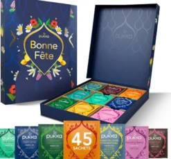 Pukka coffret - cadeau bonne fête, coffret thé 100% bio 45 sachets