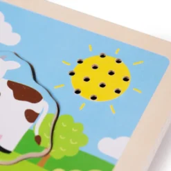 Puzzle de sons de ferme en bois