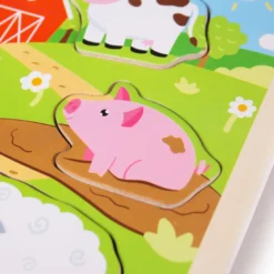 Puzzle de sons de ferme en bois