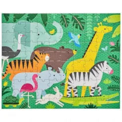 Puzzle 50 pièces double face - jungle