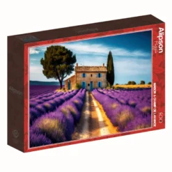 Puzzle 1000 pièces maison champs lavande