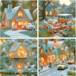 Puzzle progressif la ville des lapins