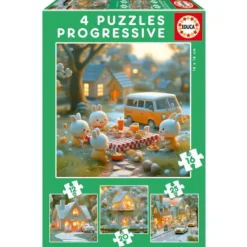 Puzzle progressif la ville des lapins