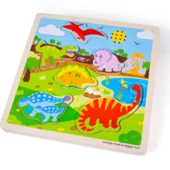 Puzzle sonore de dinosaure en bois