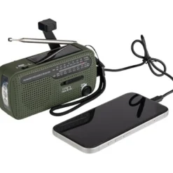 Radio & lampe torche solaire à manivelle dynamo de survie fosco
