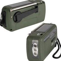 Radio & lampe torche solaire à manivelle dynamo de survie fosco
