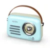 Radio vintage portative bluetooth bleue