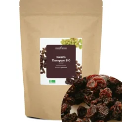 Raisins thompson bio - 1kg (séchés) - source de potassium