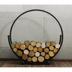 Range-bûches rond spiral en acier ø 80cm