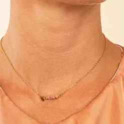 Ras du cou mini rêve pierres fines rose