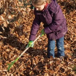 Rateau à feuille en bois & métal enfant