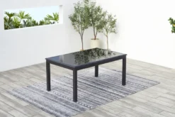 Ravenne table de jardin et 8 chaises en aluminium gris
