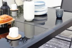Ravenne table de jardin et 10 chaises en aluminium gris