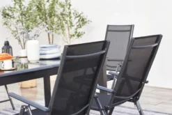 Ravenne table de jardin et 10 chaises en aluminium gris