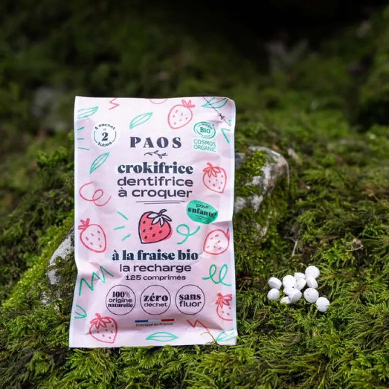 Recharge dentrifrice croquer bio fraise