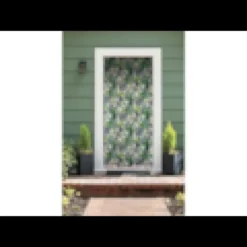 Rideau de porte moustiquaire en toile feuilles tropicales 140 x 225 cm - morel