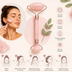 Rituel visage duo quartz rose en pierre véritable pour booster le regard