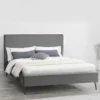 Riverside lit 140 x 190 cm en velours gris et noir