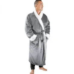 Robe de chambre polaire grise - L/XL