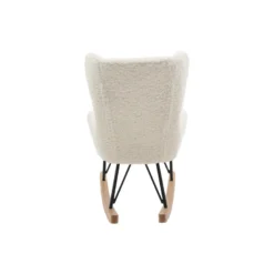 Rocking chair enfant en tissu effet peau de mouton blanc shaun