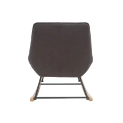 Rocking chair en tissu effet velours gris foncé billie