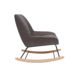 Rocking chair en tissu effet velours gris foncé billie