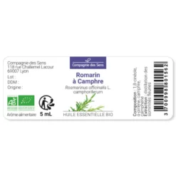 Romarin à camphre - huile essentielle bio - 30ml garantie chromacert® - chémotyp