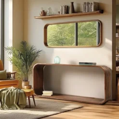 Romy - console design arrondi en bois de mindi