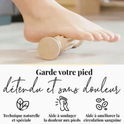 Rouleau massage pour pied masseur bois