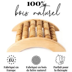 Rouleau massage pour pied masseur bois