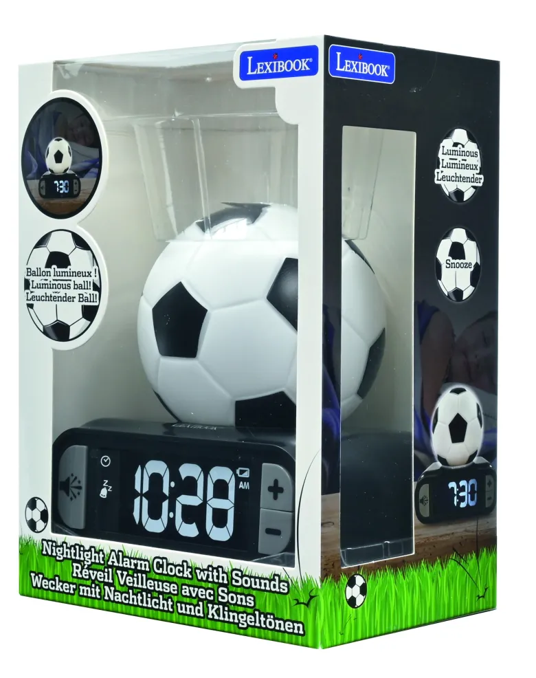 Réveil avec veilleuse ballon de football en 3d