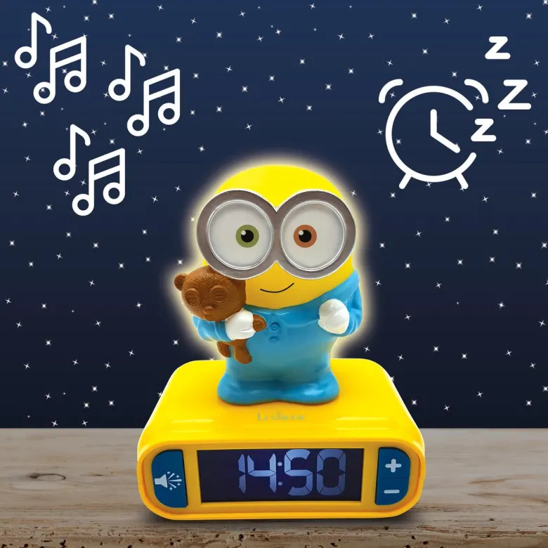 Réveil avec veilleuse les minions en 3d