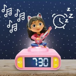 Réveil avec veilleuse lumineuse gabby dollhouse en 3d