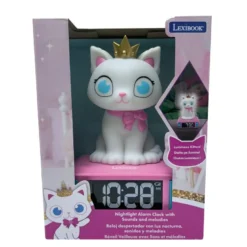 Réveil avec veilleuse lumineuse chat en 3d