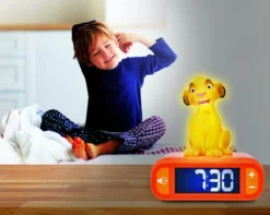 Réveil avec veilleuse simba 3d