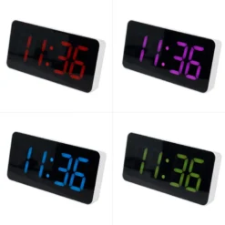 Réveil digital LED grand affichage avec double alarme et luminosité réglable