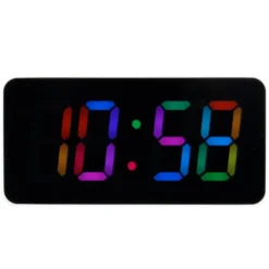 Réveil digital LED grand affichage avec double alarme et luminosité réglable