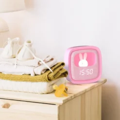 Réveil et veilleuse billy clock rose pour enfant - mob