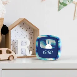 Réveil et veilleuse billy clock bleu pour enfant - mob