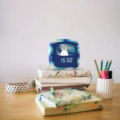 Réveil et veilleuse billy clock bleu pour enfant - mob