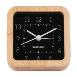 Réveil Neat Karlsson noir en bambou Carré