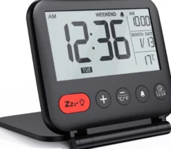 Réveil numérique de voyage compact fishtec avec écran lcd 3,23 pouces