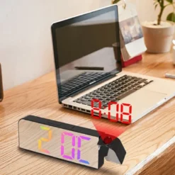 Réveil-projecteur miroir multicolore