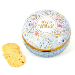 Sablés aux pépites de caramel - boîte ronde bouquet sauvage