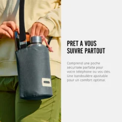Sac à bouteille isotherme-gris-avec poche sécurisé Gris