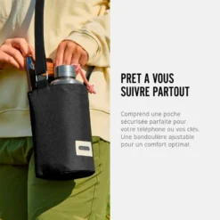 Sac à bouteille isotherme-noir-avec poche sécurisé Noir